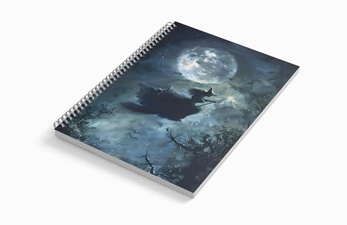 Image of zenithink Mystical witch Wiro Journal Notebook | 80 gsm Paper With 350GSM Hard Cover | Unruled | Pages - 160 | A5 Size | Wiro Binding | Versatile for School, Home & Office