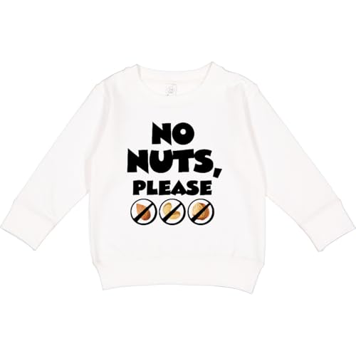 inktastic No Nuts, Please- Tree Nut Food Allergies Toddler Sweatshirt 5-6 White 45490