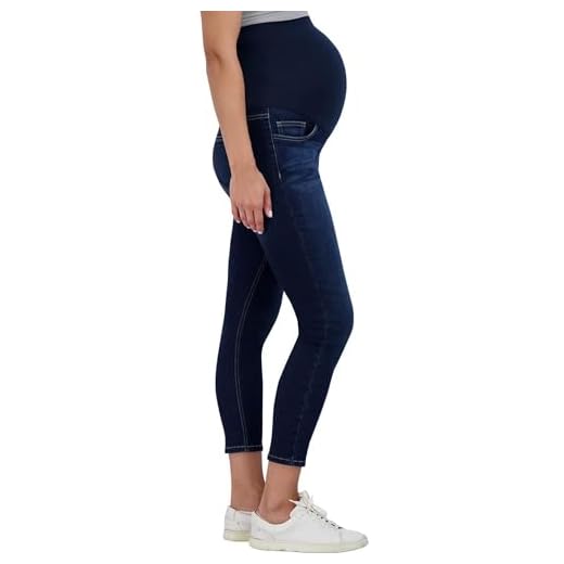 Savi Parker Vaqueros de maternidad para mujer sobre el vientre - El embarazo debe tener ropa de maternidad de otoño e invierno, Desteñido oscuro , X-Large
