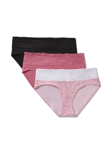 Image of Warner's Women's Blissful Benefits Women's Dig-free Microfiber Lace Hipster 3-pack