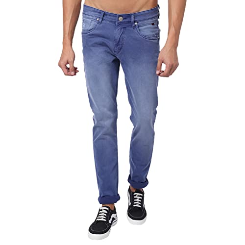 Image of Cantabil Men Blue Cotton Regular Fit Casual Jeans (P MDNM00165 Beige)