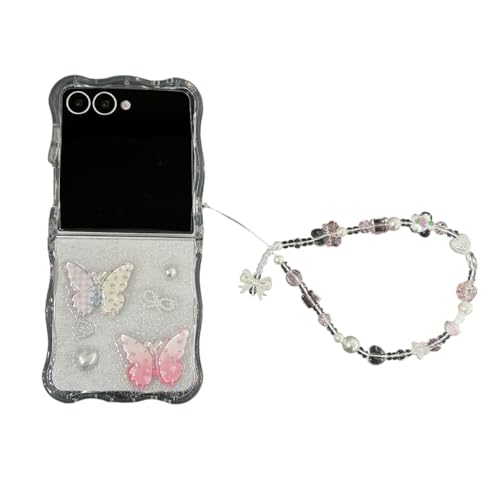 SCQYCWA Samsung Galaxy Z Flip 7�p�P�[�X�A�����p���C�g���O�W���A���[�h���b�v�o�^�t���C�{�E�f�U�C���܂肽���ݓd�b�J�o�[�A�`�F�[���t���A���킢��Galaxy Z Flip 7�d�b�A�N�Z�T���[(��)