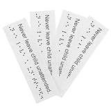 Warmhm Cartelli Braille in Plastica Pvc 4 Pezzi Segnaletica per Esterni per Non Vedenti Etichette Braille Accessori Inclusi per Ausilio Disabilità Visiva e Comunicazione Facilitata
