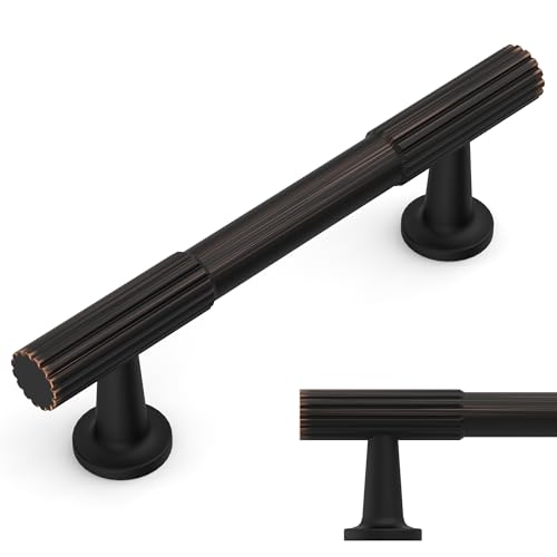 Amerdeco 10 Pack Oil Rubbed Bronze Cabinet Pulls 3 Inch(76MM) Hole Centers Kitchen Cabinet Handles Hardware for Cabinets Cupboard Handles ZH0071