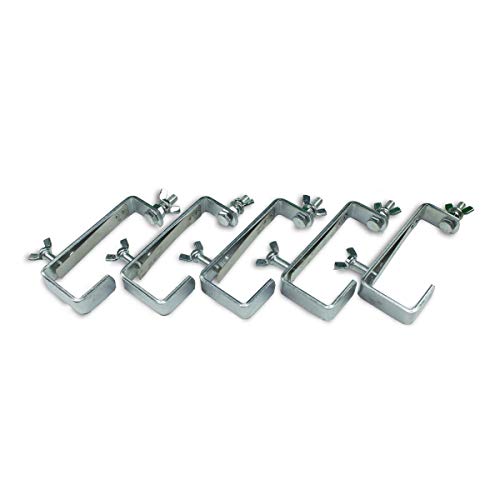 Theaterhaken 50kg Set CC-50 (5 Stück) - Stabiler Montagehaken mit Schutzlippe - bis 50kg | DELTATRUSS (silber)