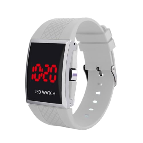 Wdfnexalai Reloj de pulsera digital para hombre, cómodo y moderno, moderno y elegante de llevar, electrónico con batería, blanco, as description