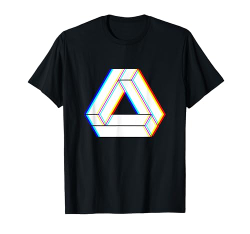 Triángulo Trippy Forma Abstracto Geométrico Óptico Ilusión Camiseta