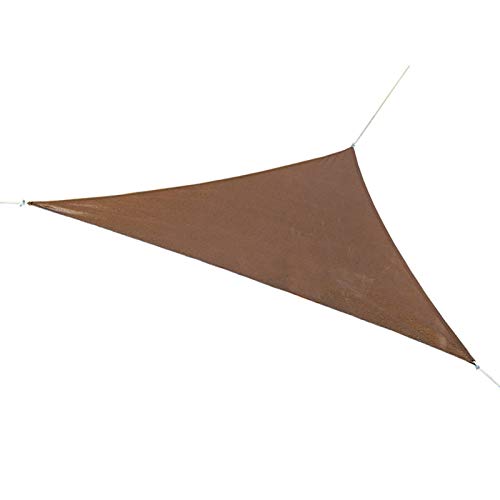 Coolaroo Ready-To-Hang Shade Sail - 90% UV Block Breathable Outdoor Sun Shade with Pre-Attached Ropes for Patios, Gardens & Seasonal Use, 16ft 5in, Triangle, Mocha
