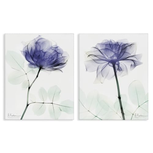 Stupell Industries Purple Rose Floral, 16 x 20 Inch Canvas Wall Art Set