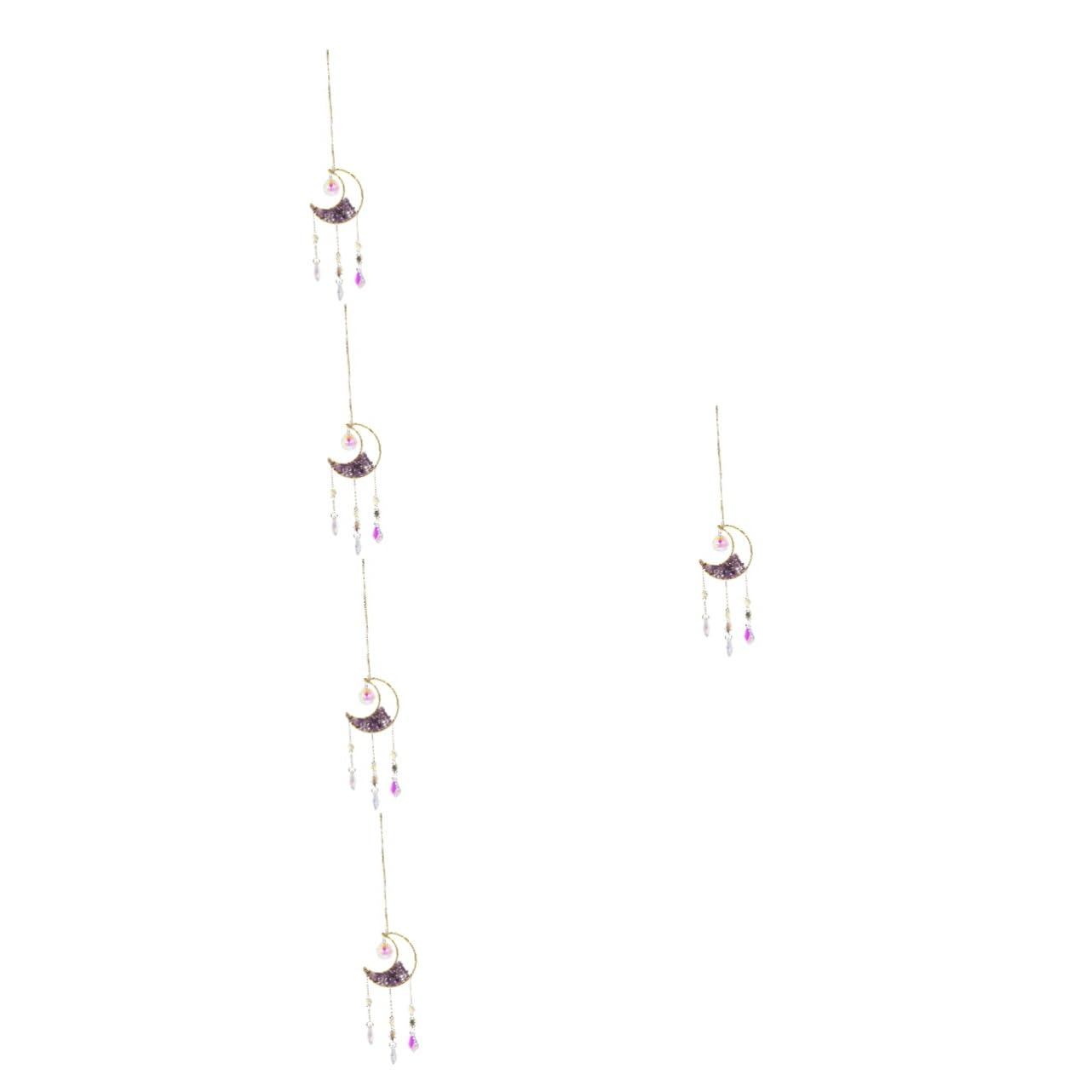 Carillon à vent en améthyste HEMOTON le cadeau idéal lune et arc-en-ciel