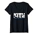 Donna AQUILONE Kitesurf Kiteboarding Kitesurf Surf Vintage Retro Maglietta con Collo a V