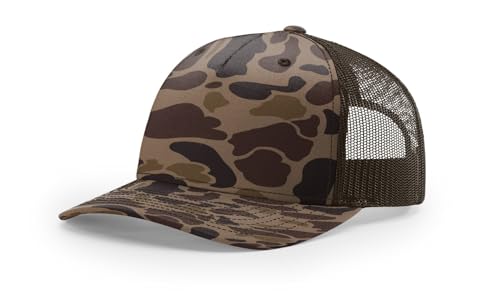 Joes USA | Richardson 112 Trucker Hat - 5 Panel Premium Adjustable Hats for Men-OSFM-Bark Duck Camo/Brown