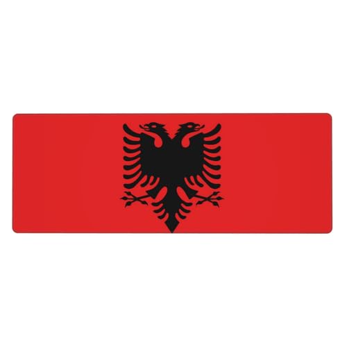 WSSYYBF Tapis de souris drapeau albanais, 30 x 80 cm, avec un motif imprimé, adapté pour une utilisation au bureau, aux jeux et au bureau.