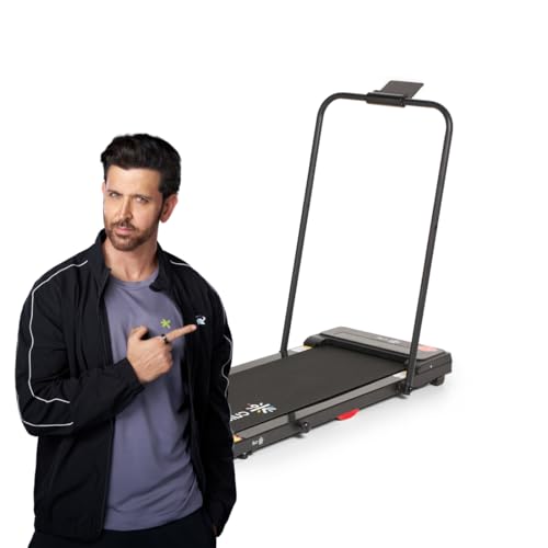 Cult Pro 2 HP Peak DC Motorized | Under Desk Treadmill with Max Speed 10 Km/Hr | Max User Weight 110 Kg for Home Workout with LED Display, Mobile Holder and Remote Access.,Black