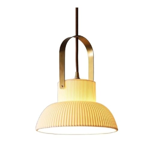 Suspension minimaliste en céramique blanche E27 pour luminaire moderne