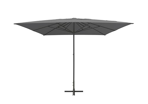 METRO Professional Ombrellone Quadrato 4x4 m Alluminio/Poliestere Apertura a Manovella Idrorepellente Protezione UV Grigio Scuro