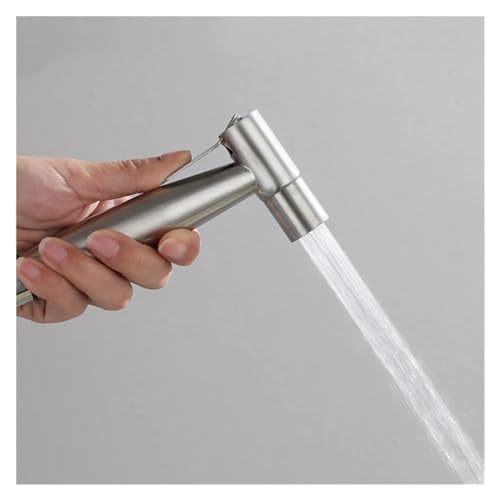 Grifo mezclador de cocina cepillado con rociador orientable de pared 4