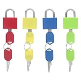 Hemobllo Kleiner Metall Gepäckschloss mit Schlüssel Kleine Vorhängeschlösser aus Robustem Metall Farbige Kofferschlösser für Rucksack Schließfach Schule und Reisen