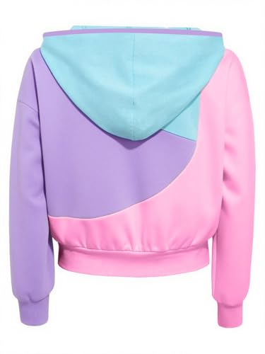 Kids Girls Long Sleeve Hoodie Color Block Pullover Hoodie Children's Cotton Hoodie Spring Fall Clothes4