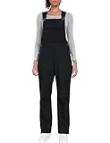 Ubon Women's Relaxed Fit Canvas Bib Overall Ripstop Workwear Regular and Petite Sizes, Black, X-Small Short