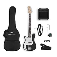 LEFT-HANDED ELECTRIC BASS GUITAR FOR BEGINNERS: Easy to hold classic C-shape neck lightweight body to help beginners master their craft. INNOVATIVE DUAL CUTAWAY DESIGN FOR A WIDER RANGE OF MUSIC : The modern cutaway design makes it easy to play all t...