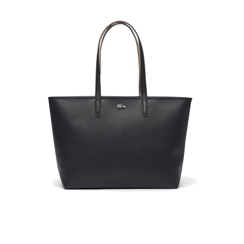 Lacoste Anna Zipped Tote, Bolsa de Mano Mujer, Noir Krema