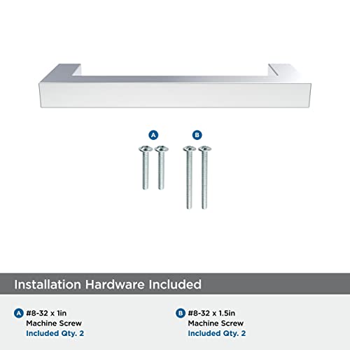 Image of Amerock | Cabinet Pull | Polished Chrome | 3-3 /4 inch (96 mm) Center-to-Center | Monument | 1 Pack | Drawer Pull | Drawer Handle | Cabinet Hardware
