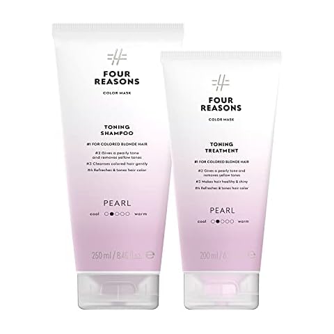 FOUR REASONS Color Mask Pearl Blonde Toning Shampoo 8.5 fl oz & Toning Treatment 6.8 fl oz – Bundle - VEGAN, Cruelty-Free Cover