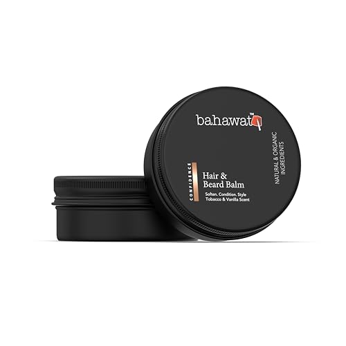 BAHAWAT Beard Balm Confidence- Styles, Strengthens & Softens Beards - Natural Beard Conditioner- ZERO GRIT Balm - reduces beard itch, 2 ounce