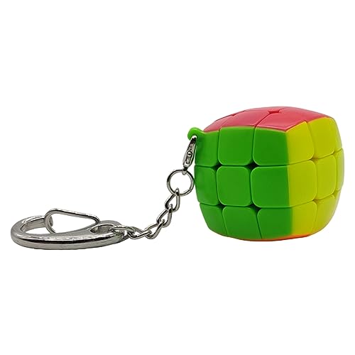Image of Hawkister QiYi Mini 3x3 Keychain Cube Bun Shape Stickerless 3CM Keyring Magic Cube Puzzle