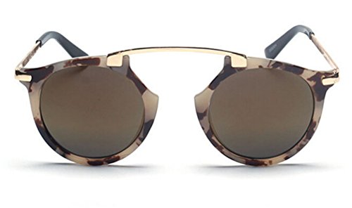 GAMT Brand Colorful Oval Sunglasses Fashion Round Eyewear Metal Frame for Men and Women Gold