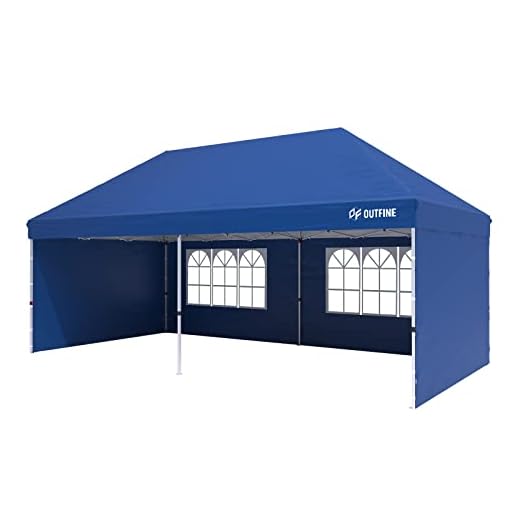 OUTFINE Canopy 10'X20' Pop Up Canopy Gazebo Commercial Tent with 4 Removable Sidewalls, Stakes X12, Ropes X6 for Patio Outdoor Party Events