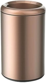Waste Bin 3.1 Gallon Open Top Trash Can Recycling Bin with Odor Filters, Modern Round Stainless Steel Waste Basket with Pressing Ring and Removable Inner Bin Ru(Rose Gold)