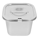DEARMAMY Ice Cream Storage Box Metal Container with Lid Ice Cream Containers Yogurt Container Storage Tubs Tub Stainless Steel Refrigerator Spice Jar