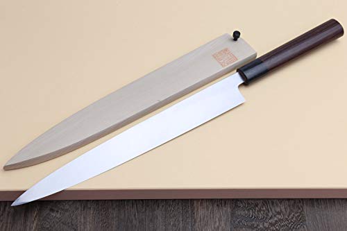 Yoshihiro Shiroko High Carbon Steel Kasumi Yanagi Rosewood Handle Sushi Sashimi Chef Knife (10.5'' (270mm))