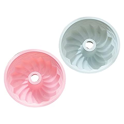 HOIRIX 2Pieces Silicone Bundt Cake Pan 6 Inch Baking Mold Non-Stick Round Tube Cake Pan Molds (Color : B, Size : 2Pcs) Cover