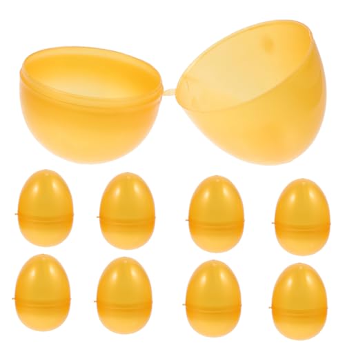 CIYODO 12pcs Golden Egg Gold Eggs Gold Decor Children's Toys Gadgets for Egg Mazing Egg Fillable Refillable Egg Fillable Eggs Plastic Openable Eggs Abs