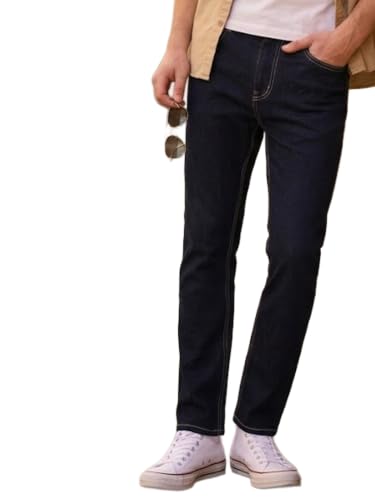 Image of Urbano Fashion Men's Straight Fit Heavy Washed Denim Jeans Stretchable