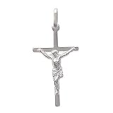 line.bijoux Pendentif Croix avec Christ Taille 17x30mm Argent 925°°°Massif, poinçonné et Garanti