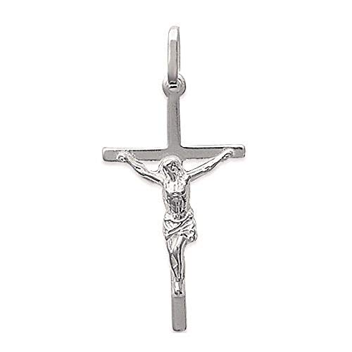 Pendentif croix avec Christ de 17x30mm en argent garanti pour cadeau de baptême