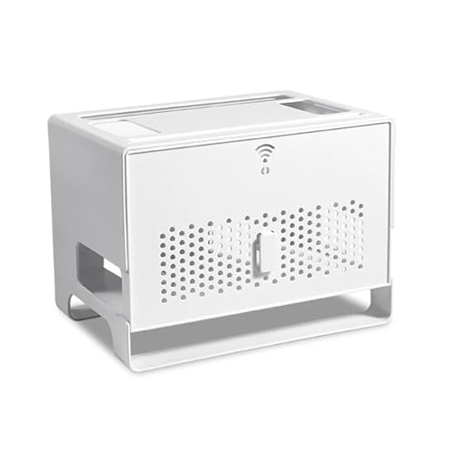 Boîtier décodeur TV et routeur wifi blanc amovible avec gestion des câbles