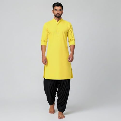Image of Mens Pure Coton Kurta Dhoti Set | Traditional Ethnic Wear for Festive & Wedding Men's Cotton Kurta with Dhoti Set | Comfortable Ethnic Traditional Outfit Stylish Men's Cotton Kurta Dhoti Set.