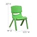 Flash Furniture Whitney 10 Pack Green Plastic Stackable School Chair with 10.5'' Seat Height