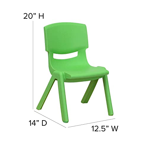 Image of Flash Furniture 10.5 in Plastic Stackable School Chair, Green, 10-Pack