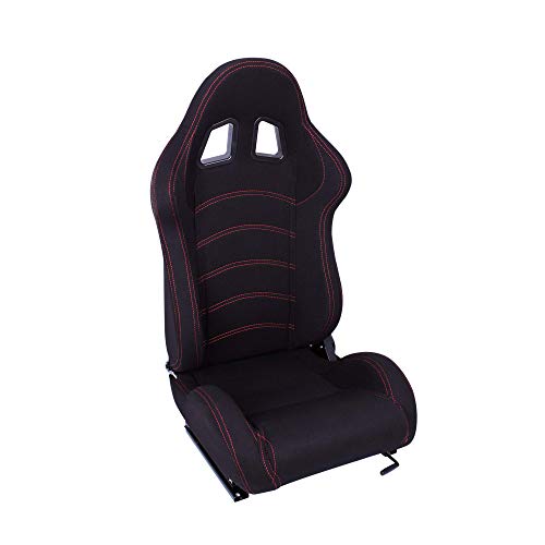 MODAUTO Asiento Deportivo Coche, Semibaquet Ajustable, de Tela, con Ríeles incluidos, Conductor...