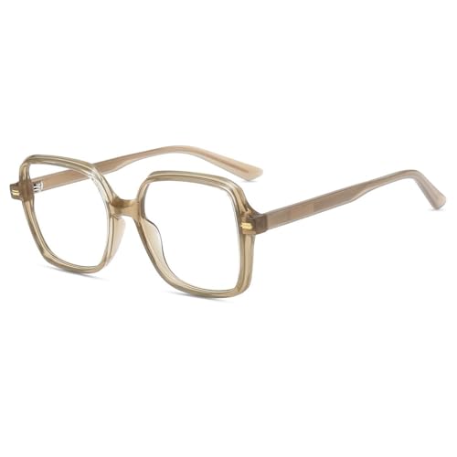 Firmoo Oversized Square Blue Light Blocking Glasses, Computer Gaming/TV/Phones Glasses for Women/Men,Brown