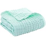 YHXAIQ Manta de Muselina de Algodón Suave - Fresca y Transpirable para Sofá en Verano, Uso Todo el Año(Green,70 x 140 cm)