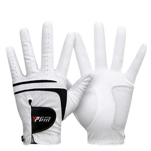 Guantes de golf antideslizantes para evitar sudor guante de hombre blanco de cuero genuino