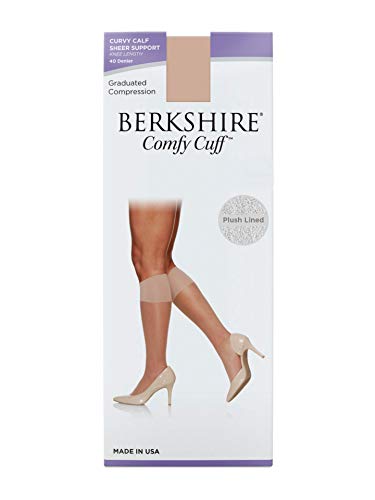 Berkshire Women's Plus Size Comfy Curvy Cuff Socks, Nude2