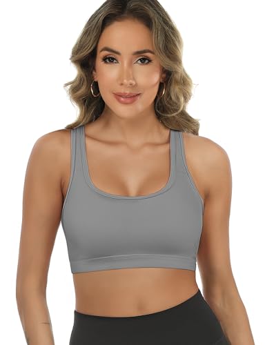 Image of Buauty 2 Packs Sports Bras for Women, Medium Support Sport Bras Push Up Yoga Racerback Bra, Gym Fitness Athletic Bra